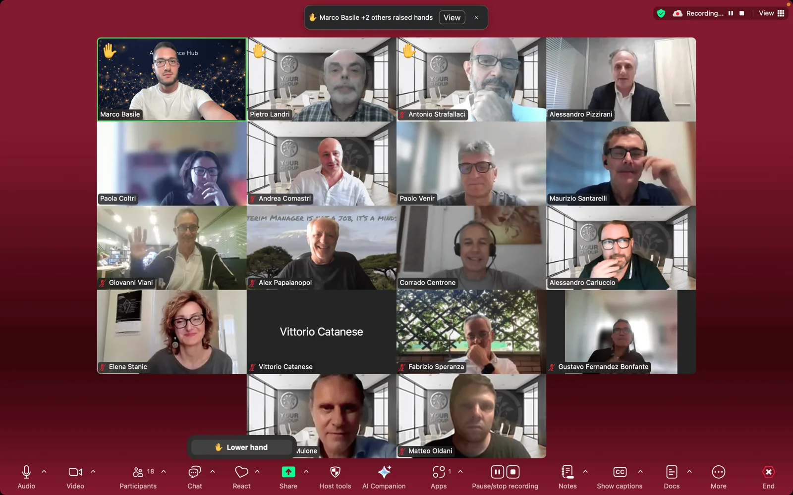 Workshop «Da Excel a presentazioni executive» del 16 luglio 2025: 18 partecipanti in videocamera